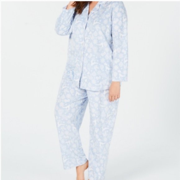 NEW Charter Club Women's Fleece Christmas Pj Set - Picture 2 of 6